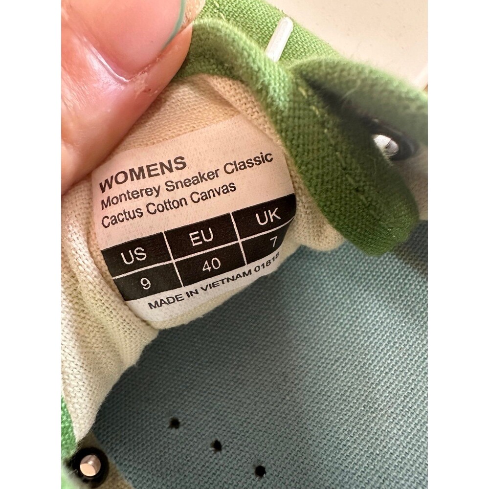 SeaVees Womens Monterey Recycled Cotton Canvas Sneaker Shoes 9 Classic Cactus - Picture 8 of 8
